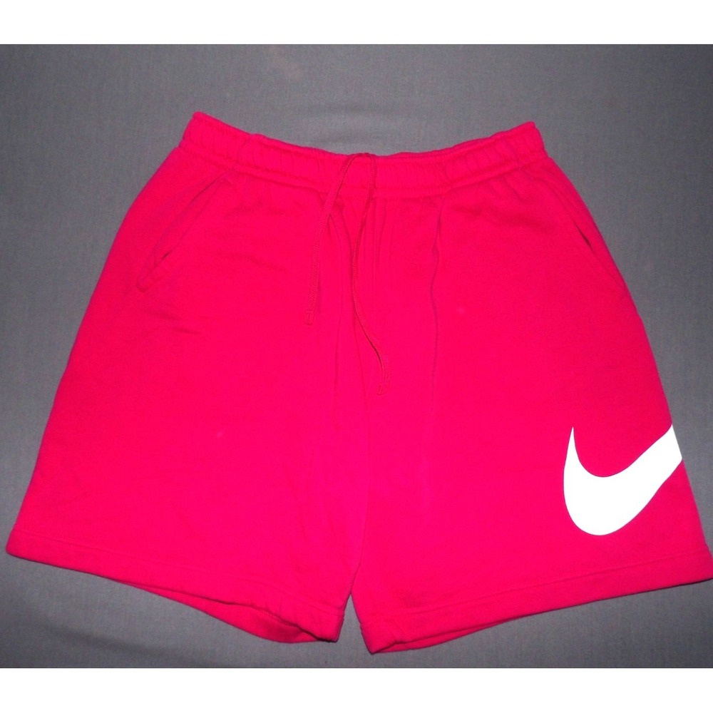 Nike Fleece Lined Pink Draw String Swoosh Sweat Shorts Men's Large